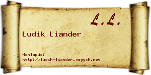 Ludik Liander névjegykártya